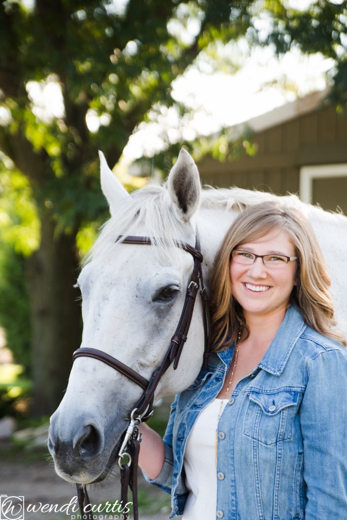 senior girl with horse