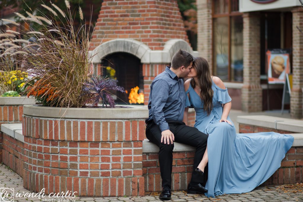 Downtown Holland engagement photo