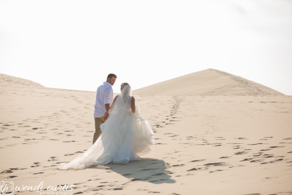 destination wedding on sand dunes